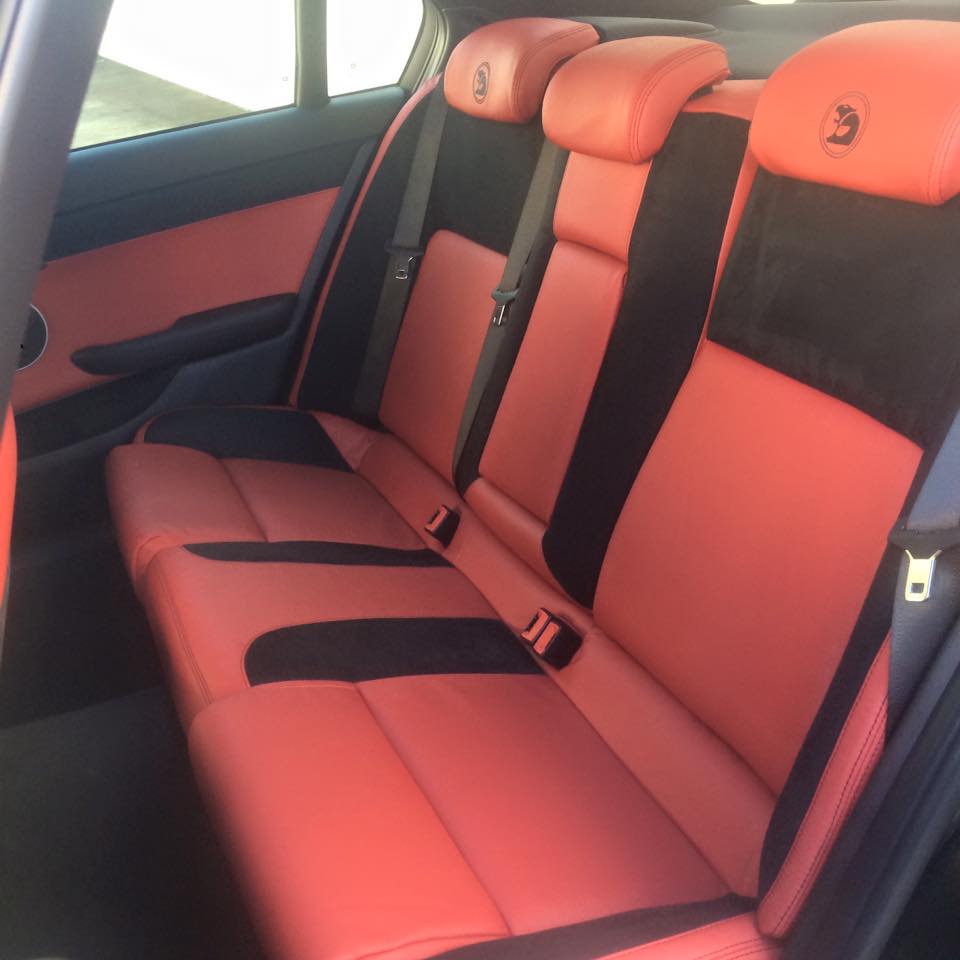 VE HSV Clubsport R8 – Red leather and black suede retrim-2